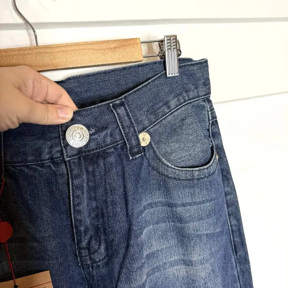 TRUE RELIGION BILLY SUPER T Big Flap Bootcut Relaxed Men's Jeans 34 x 33 NWT